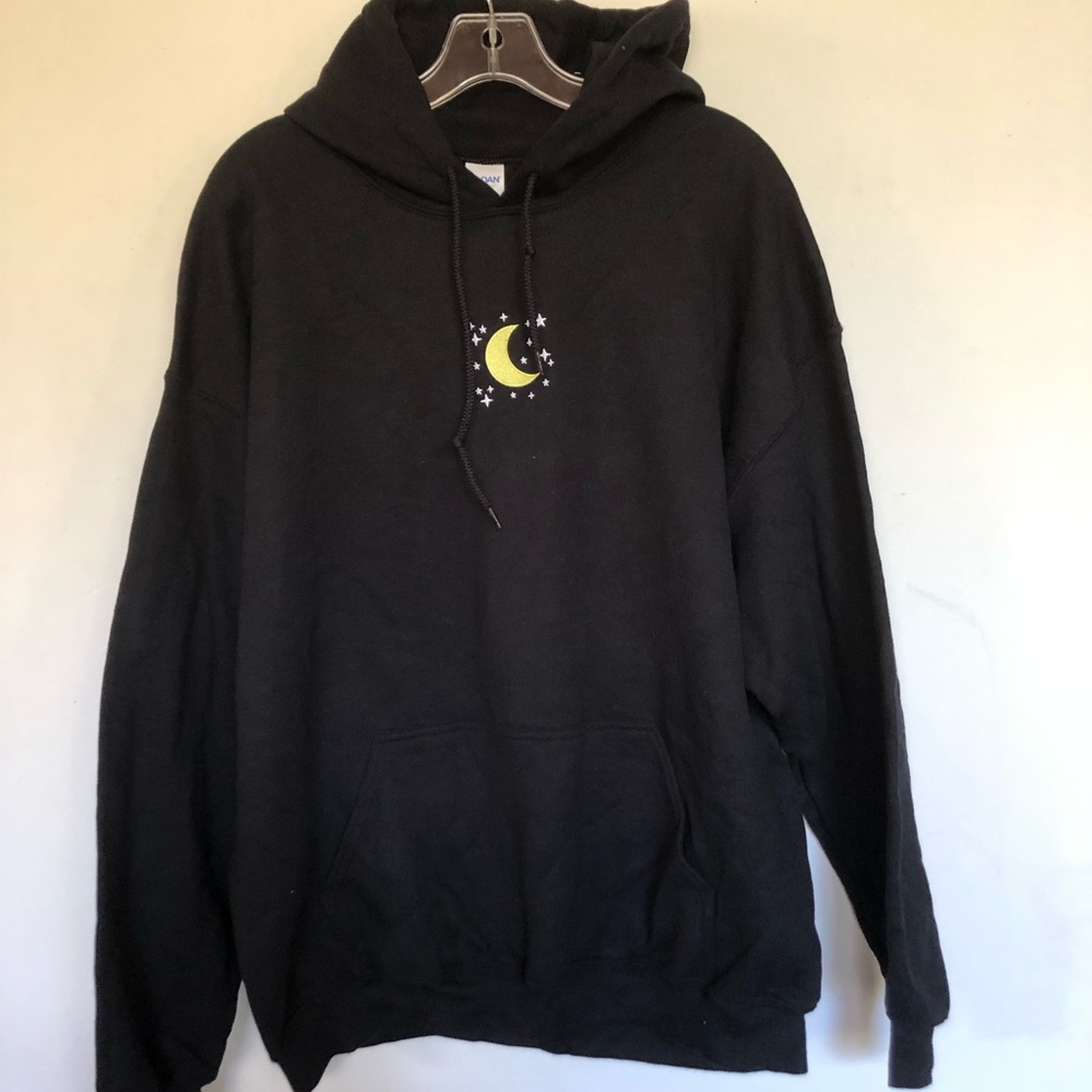 Moon & Stars ✨ Black XL Hoodie
